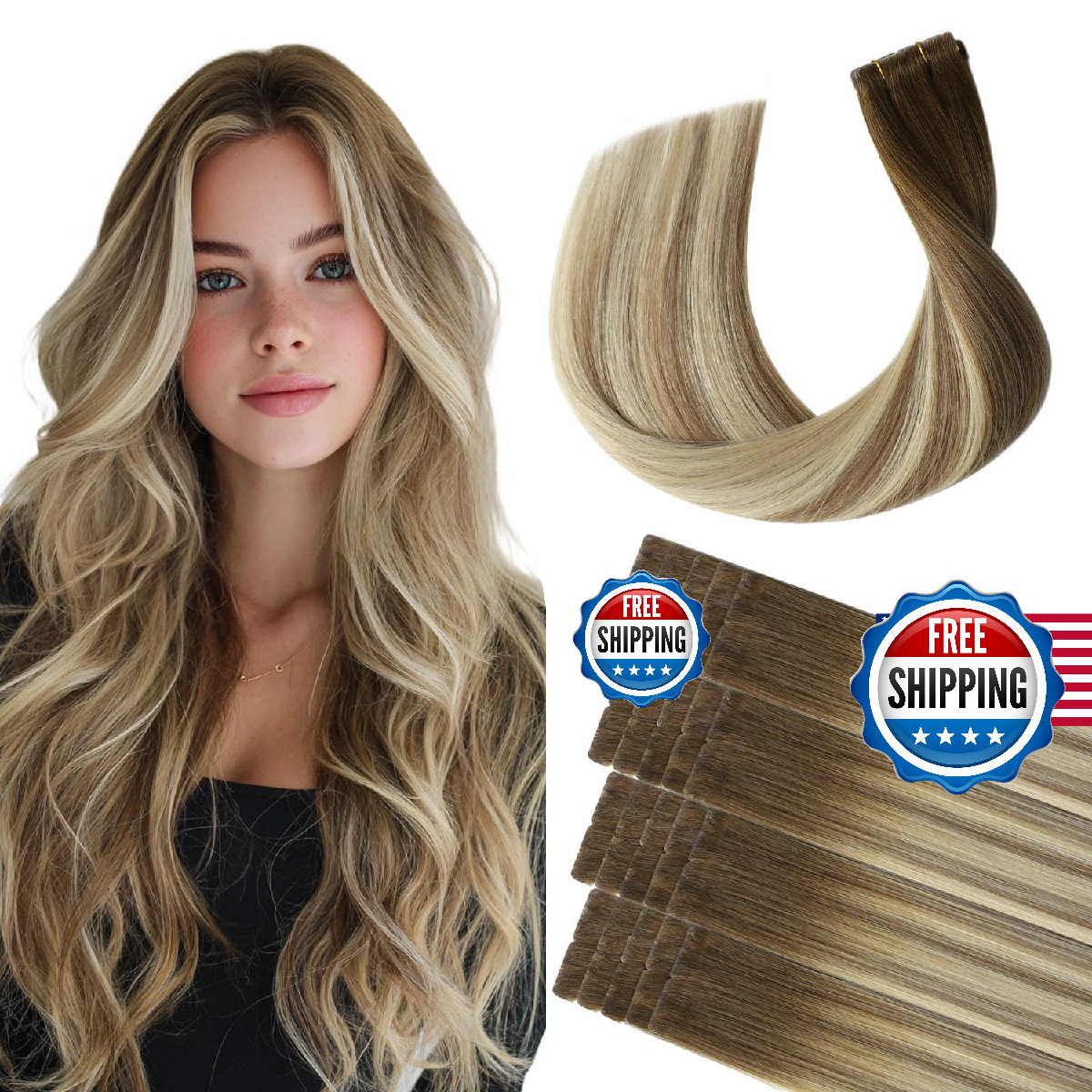 Cookayu Invisi Edge Tape In Extensions Human Hair 14Inch 40G 20Pcs/Pack Walnut