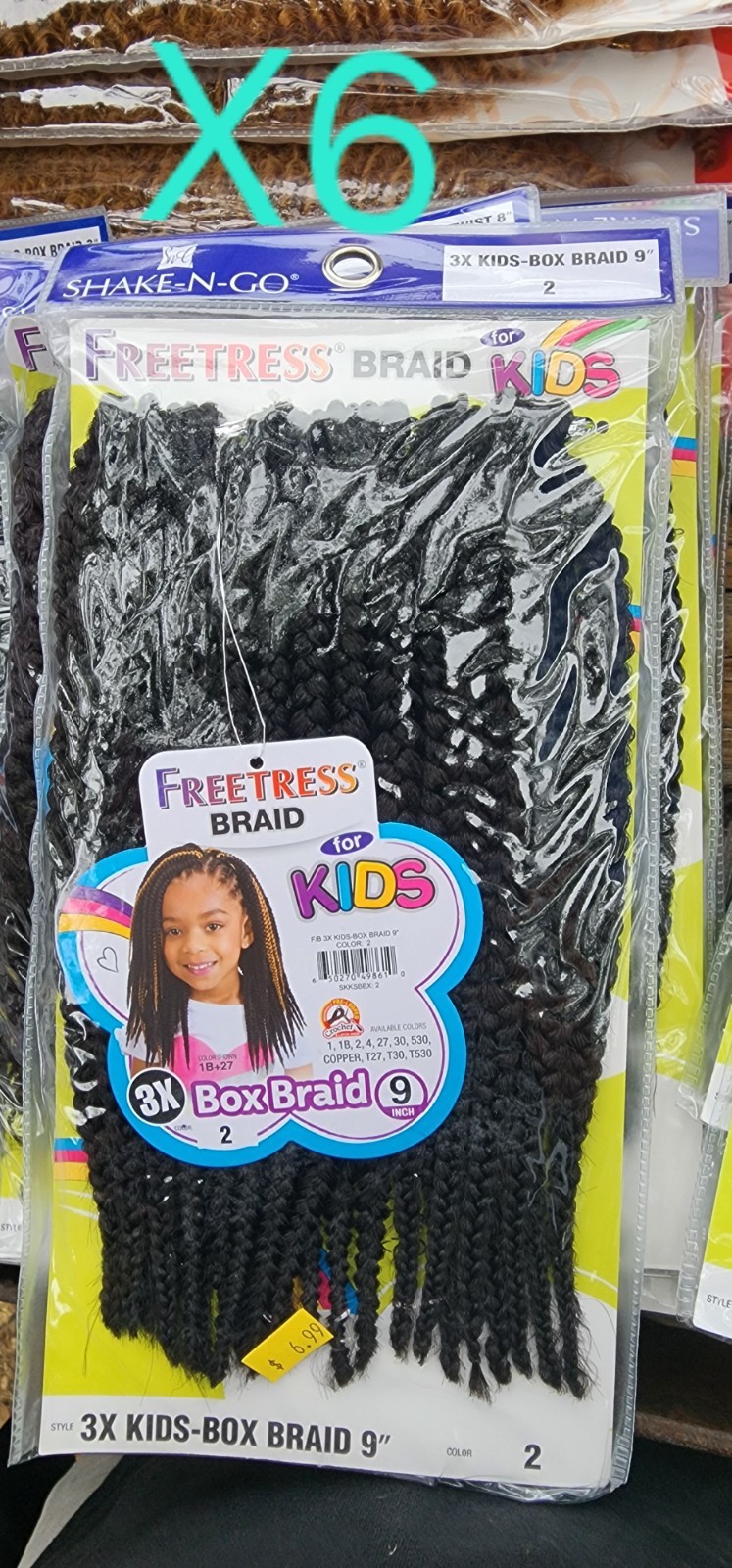 Freetress Kids 3X Box Braid 9in Synthetic Braid Hair Extensions Black