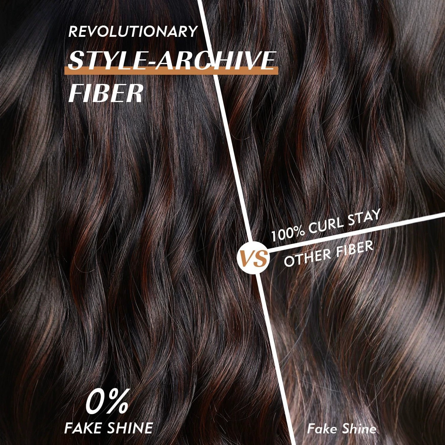 Highlight Short Water Wave Curly Wig Heat Resistant Synthetic Full Wig for Women