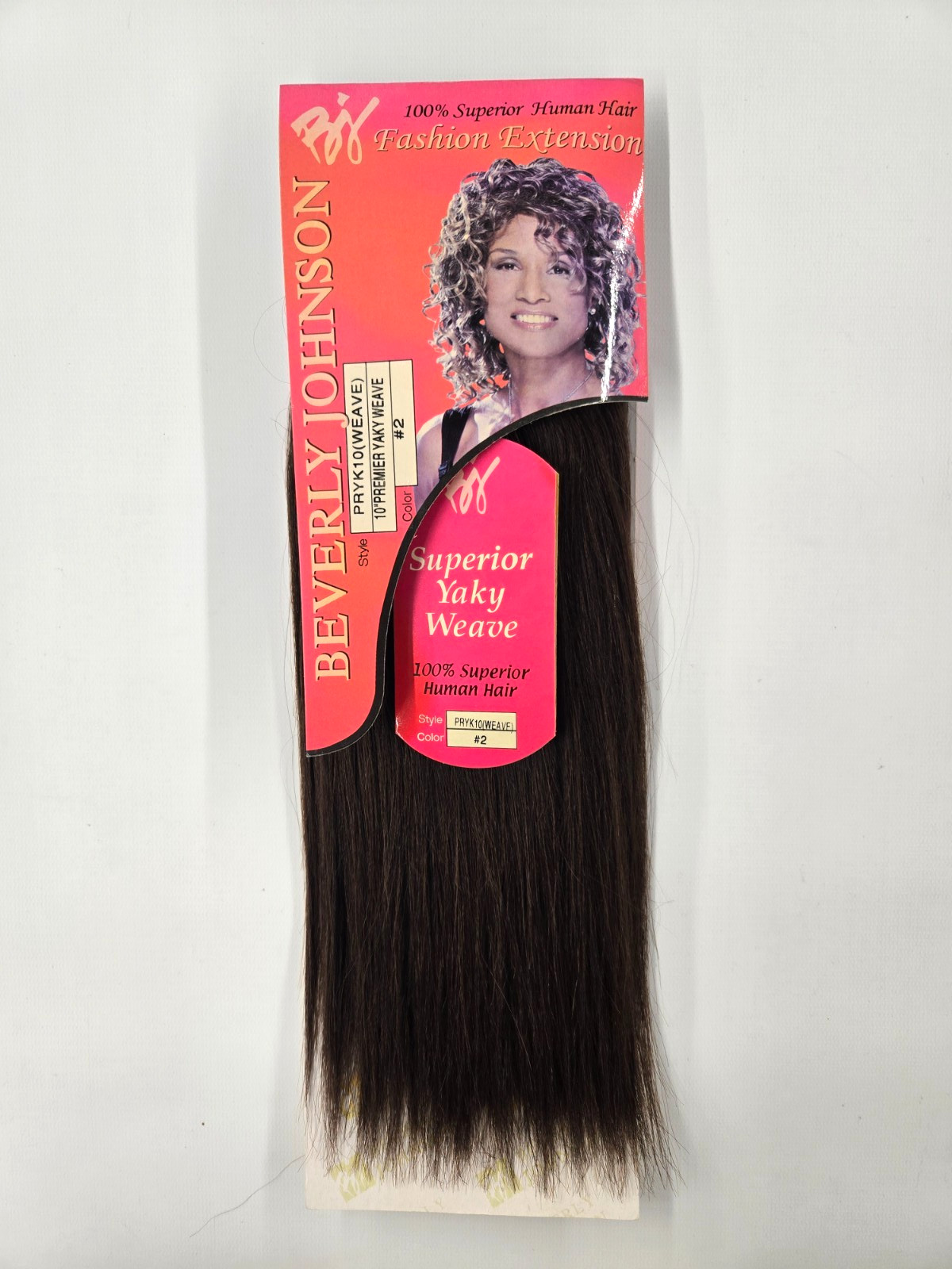 Beverly Johnson Premier Yaky Weave 100% Human Hair Extension 10″ Dark Brown