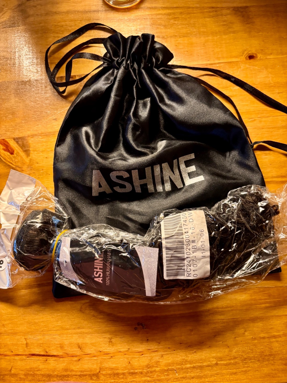 Ashine 100% Brazilian Human Hair Extensions-Black 107-1B#-16”-DW