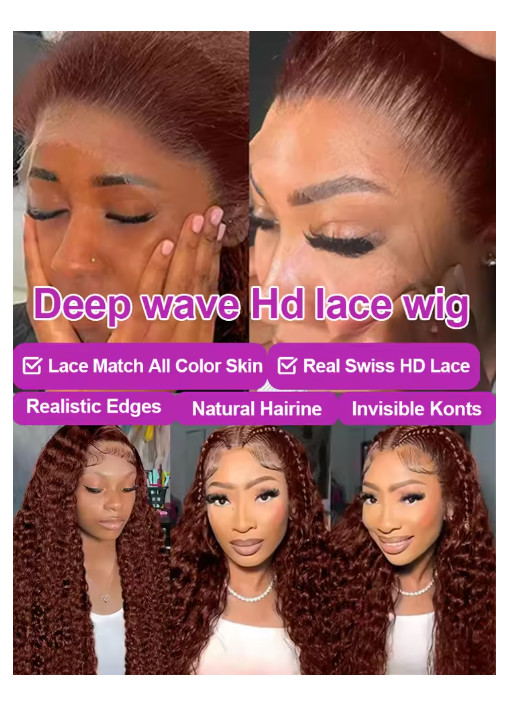Chocolate Brown Deep Curly 13×4/13×6 HD Lace Front Human Hair Wig 30-36″