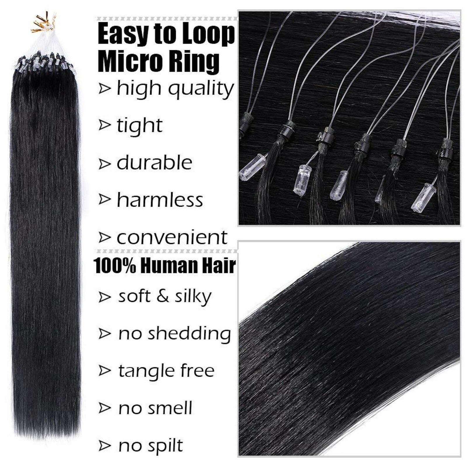 Micro Rings Loop Hair Extensions Micro Bead Link Remy Human Hair Balayage Blonde