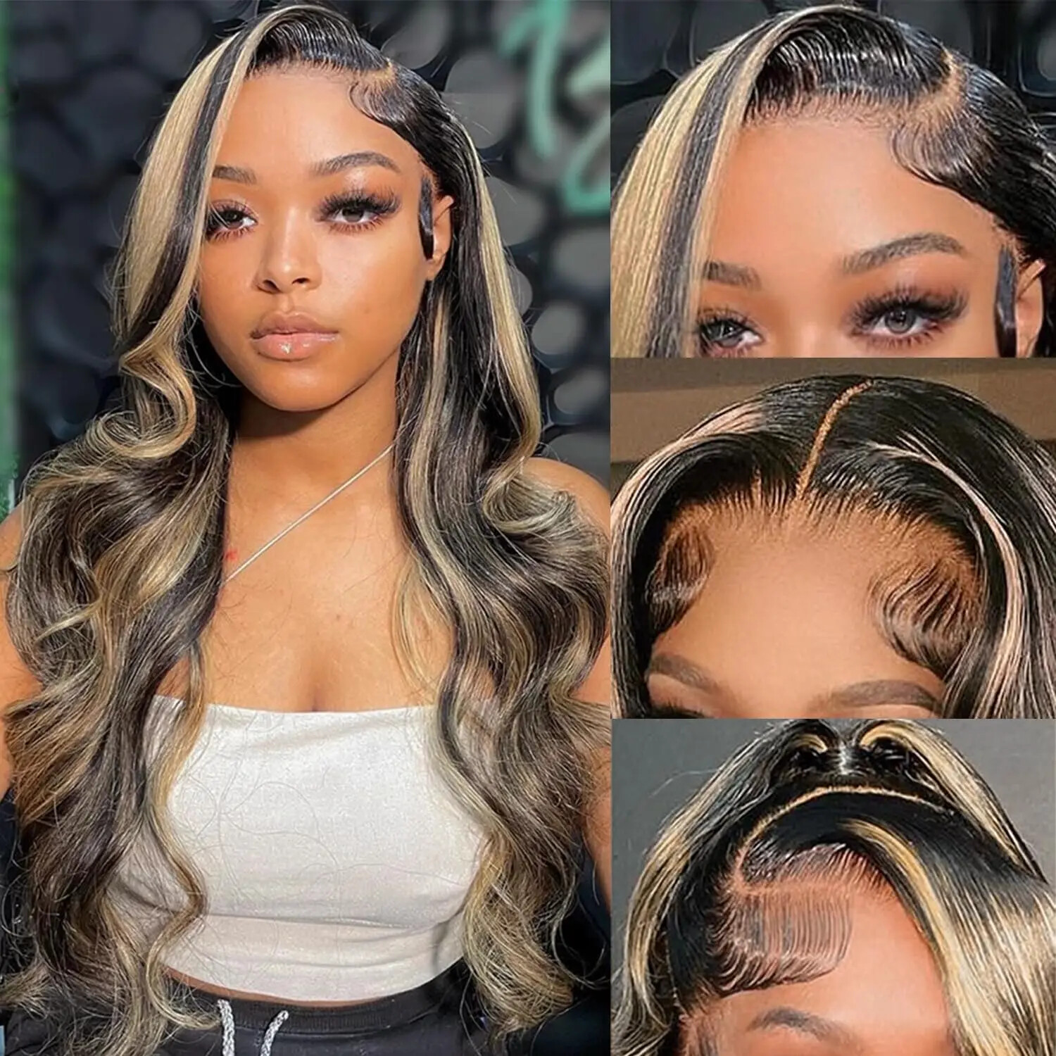 1B/27 Body Wave Wig Human Hair 13×4 HD Lace Frontal Wig Highlight Brazilian Hair