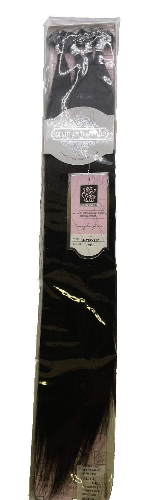 Hair Couture Versatile 100% Human Remy Extensions U-Tips 20″ Color: 1B, 100pcs
