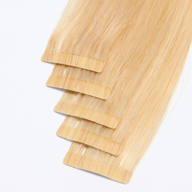 Super Thick Glue GREY Tape In 100% Real Human Hair Extension Skin Weft Full Head