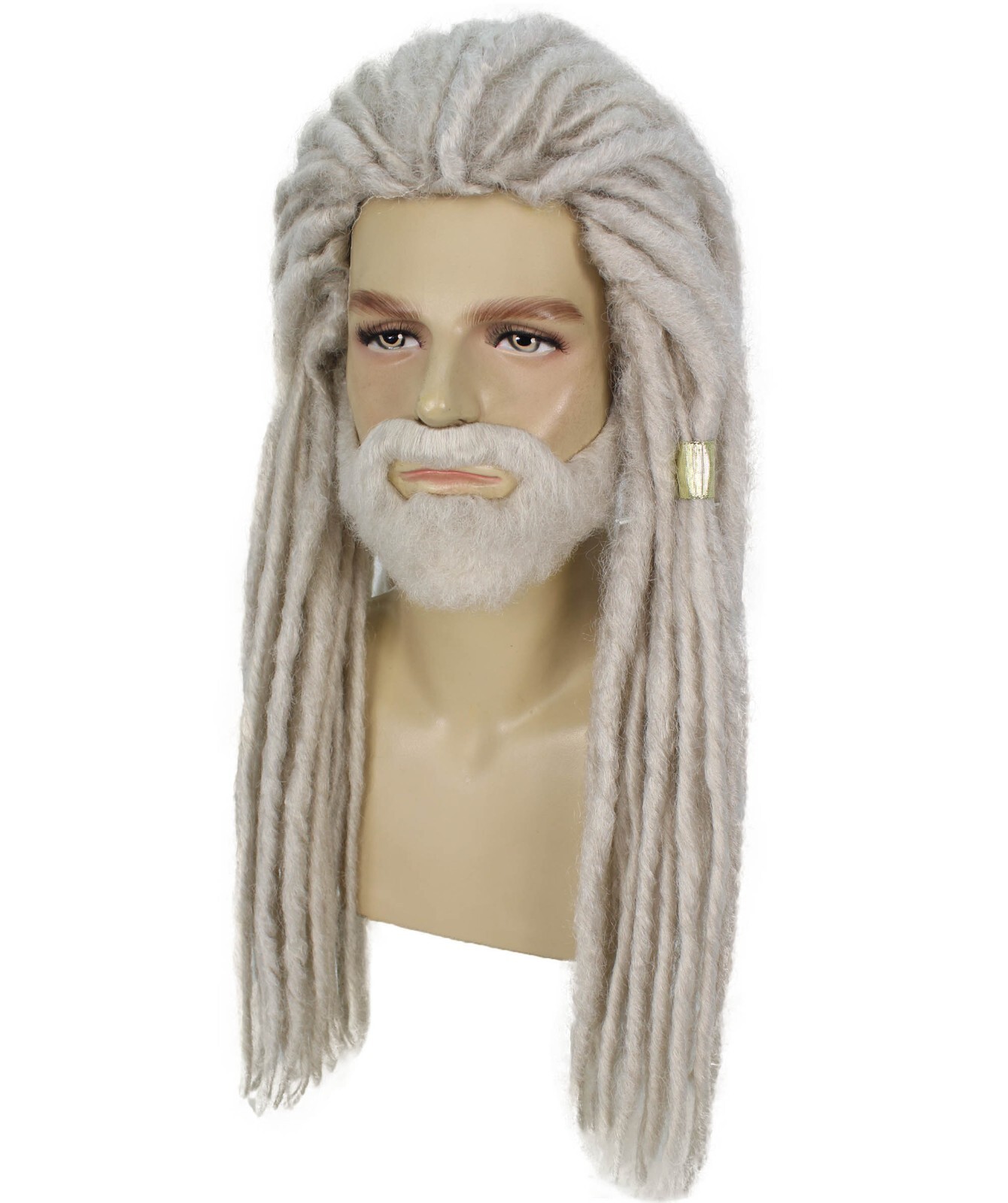 Adult Men’s Fantasy TV Series Dragon House Silver Blonde Dreadlock Wig, HM-1519