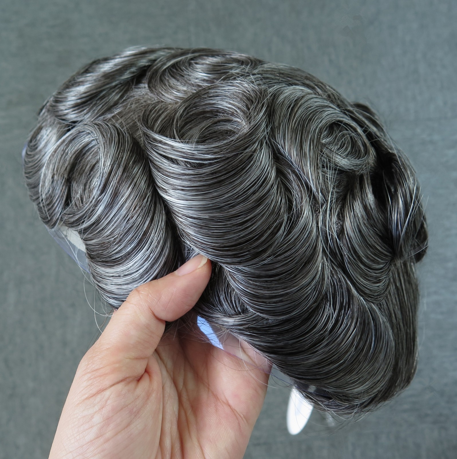 Human Hair Toupee for Men Natural Swiss Lace Systems 90% Density Hairpiece #1B50