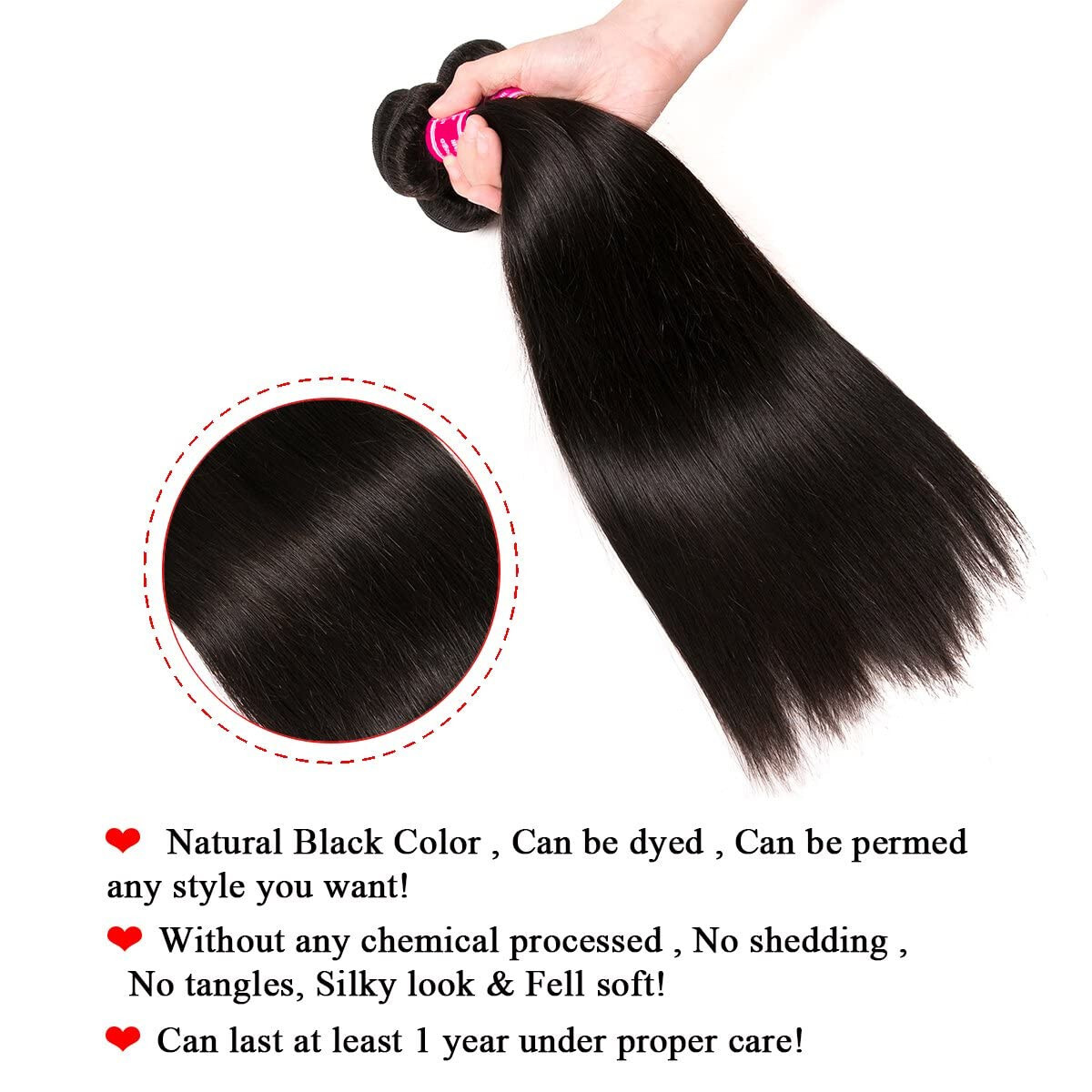 1B Straight Bundles Yaki Hair 3 bundle deal 10 12 18 Inch weave black synthetic