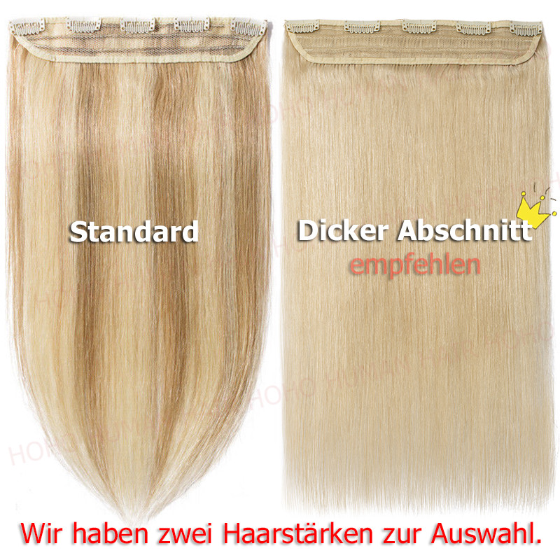 One Piece 9A Human Hair Extensions Clip In 100% Remy Real Weft Lucca Light Brown