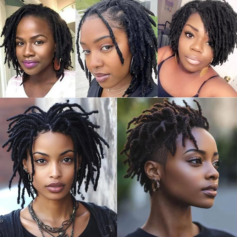 Afro Kinkys Bulk Human Hair 12 Inch 35g #1B Natural Black Dreadlock Extensions