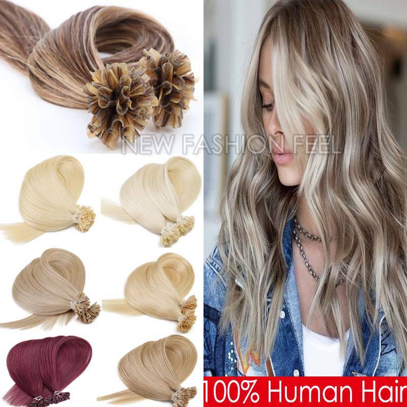 Hot Fusion 0.5g 1g Pre Bonded Nail U Tip Real 100% Human Remy Hair Extensions US