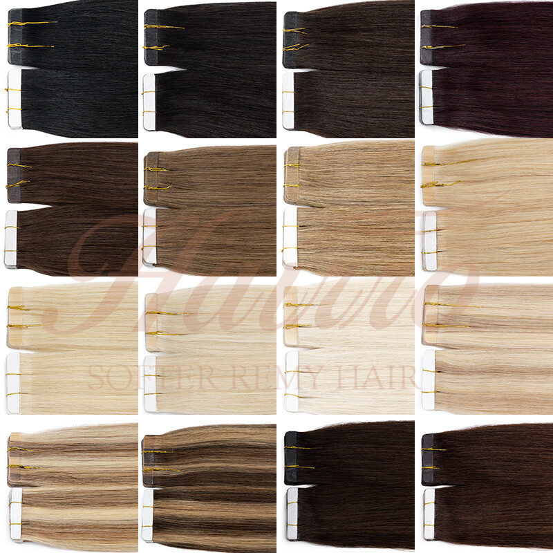 HAIRRO 12″-24″ Tape In/ Glue On 100% Real Remy Human Hair Extensions Seamless US