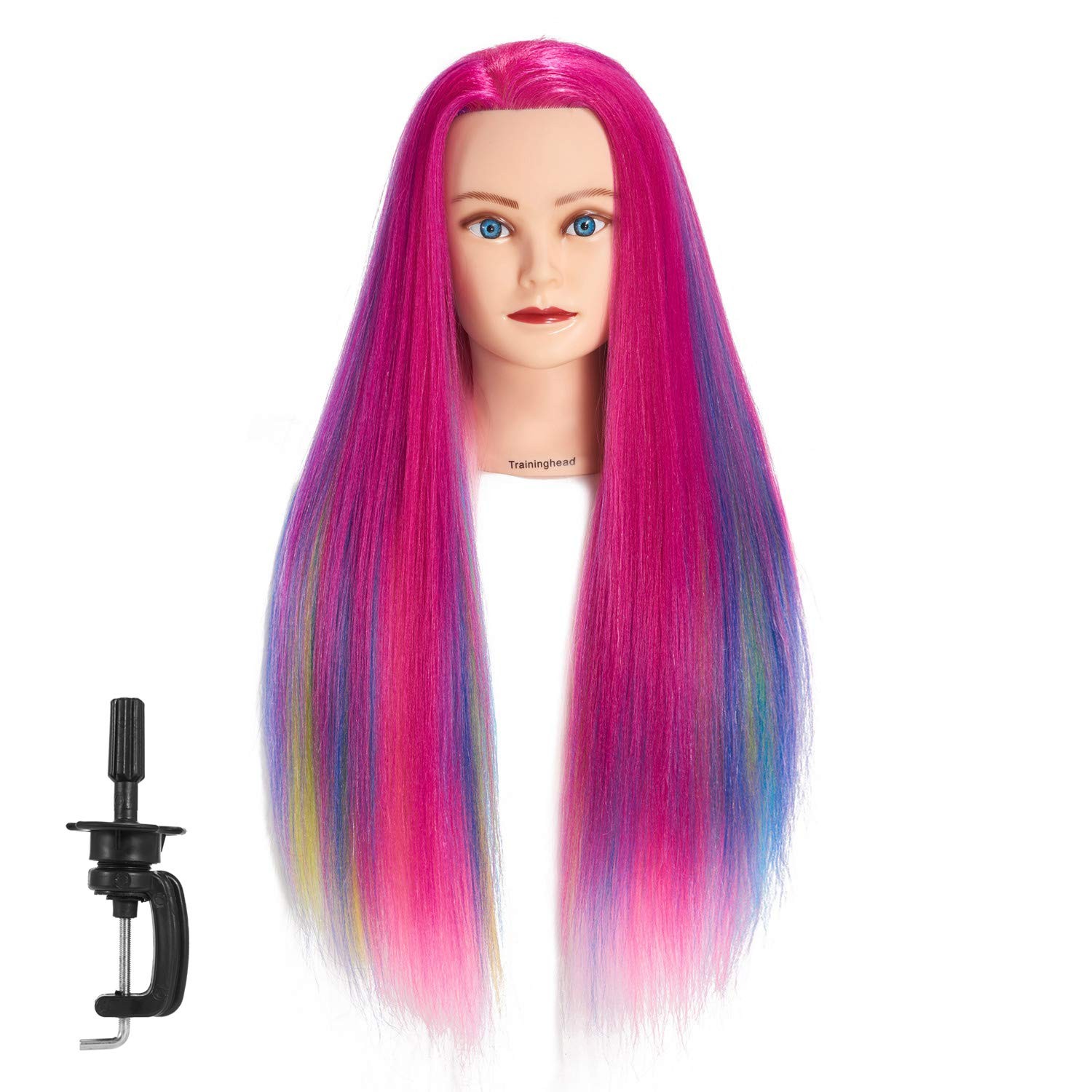 Training Head 26″-28″ Long Hair Mannequin Training Head Dolls for Cosmetology…
