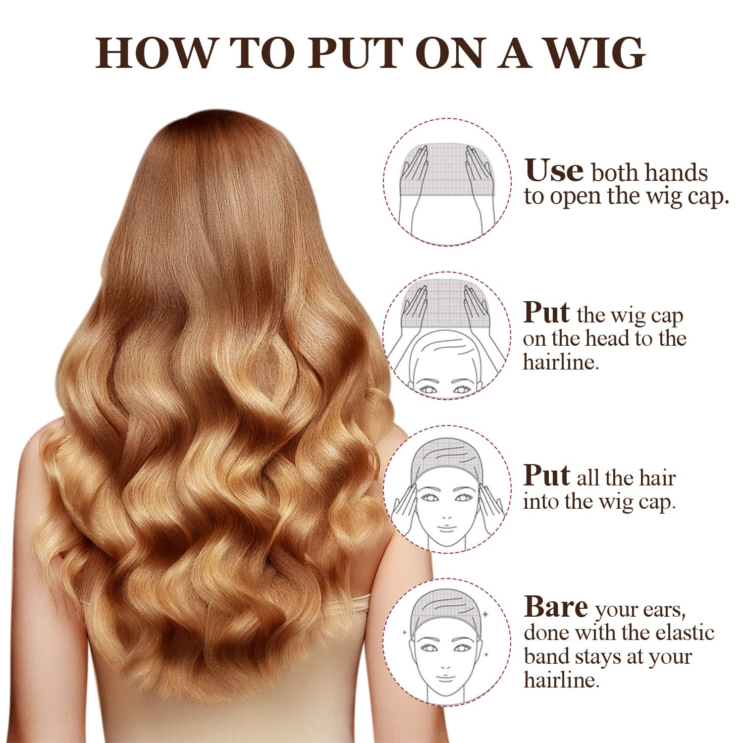 20 Count Light Brown Nylon Wig Caps Bulk Natural Fit Comfortable And Breathable