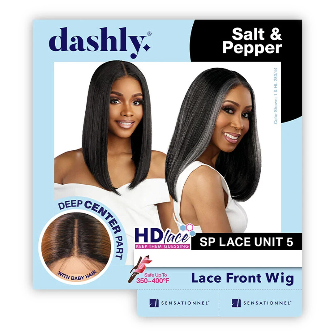 Sensationnel Synthetic Dashly Salt & Pepper Hd Lace Front Wig – Sp Lace Unit 5