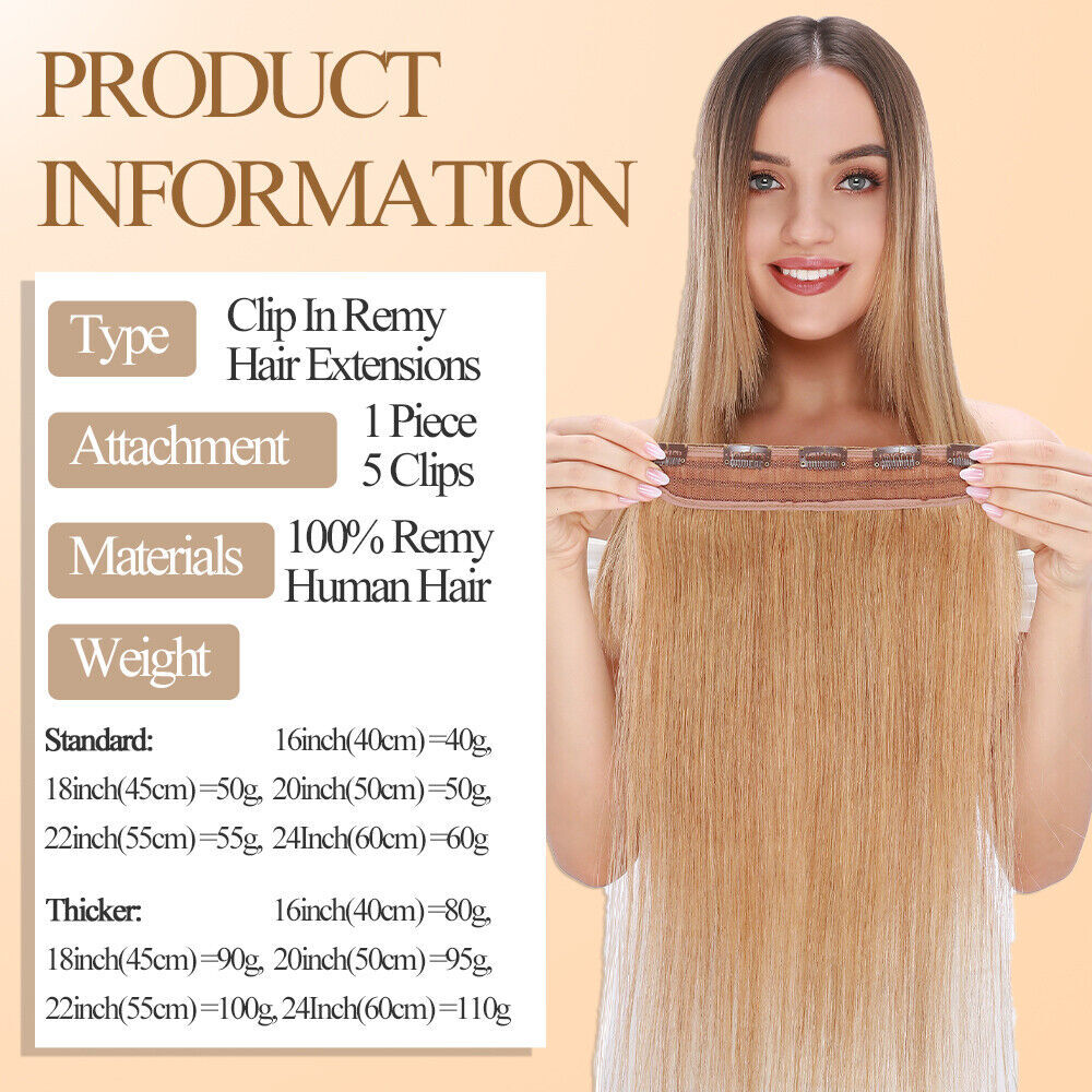 CLEARANCE One Piece Clip in Wavy Curly 100% Remy Human Hair Extensions Remy 24″