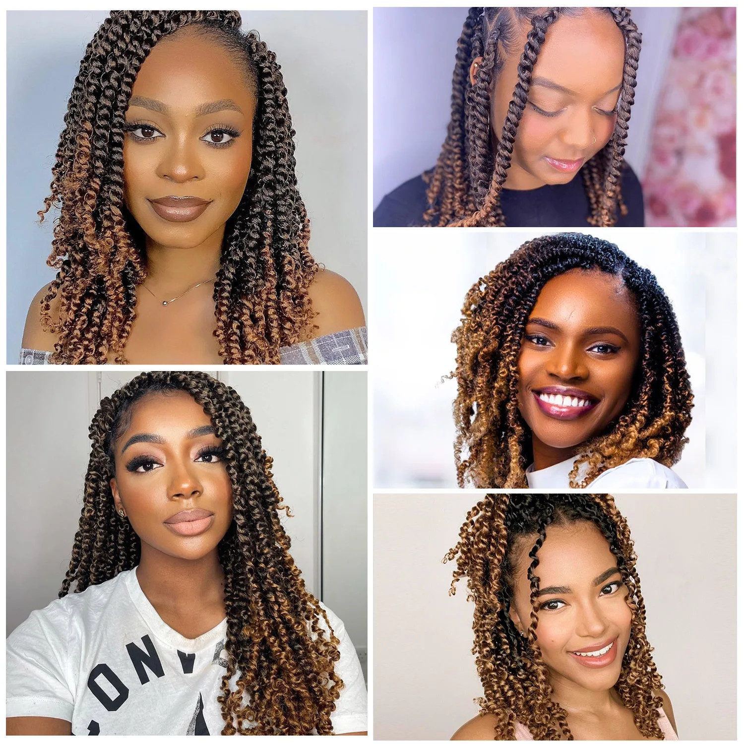 Pre-twisted Passion Twist Crochet Hair looped Synthetic Braiding Hair Extensions