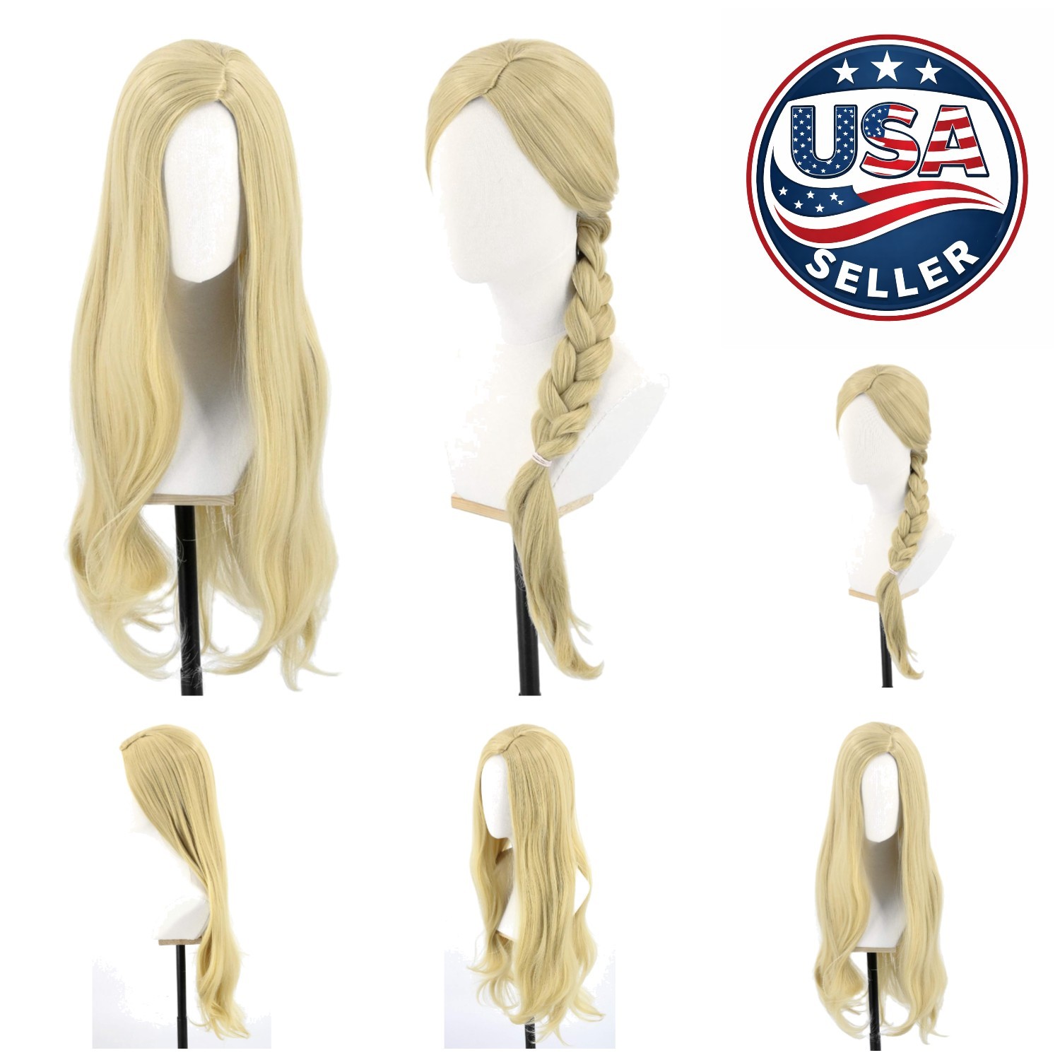 Kids 28-Inch Long Blonde Wavy Wig – Stylish Halloween and Costume Accessory