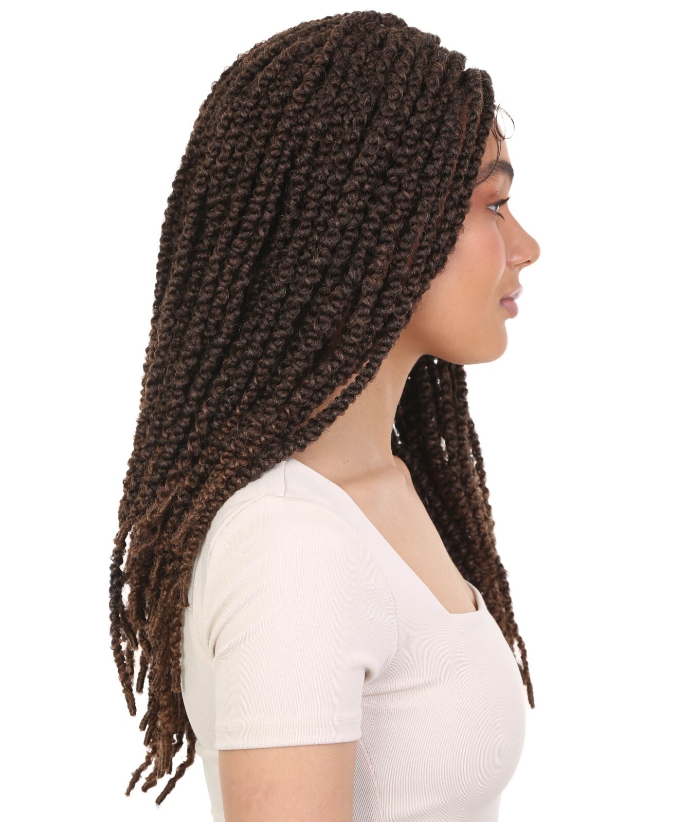 LUXLUXE Lika Curly Lika 24 in Long Lika 4X4 Hand Tied Lace Braid Braided Wig