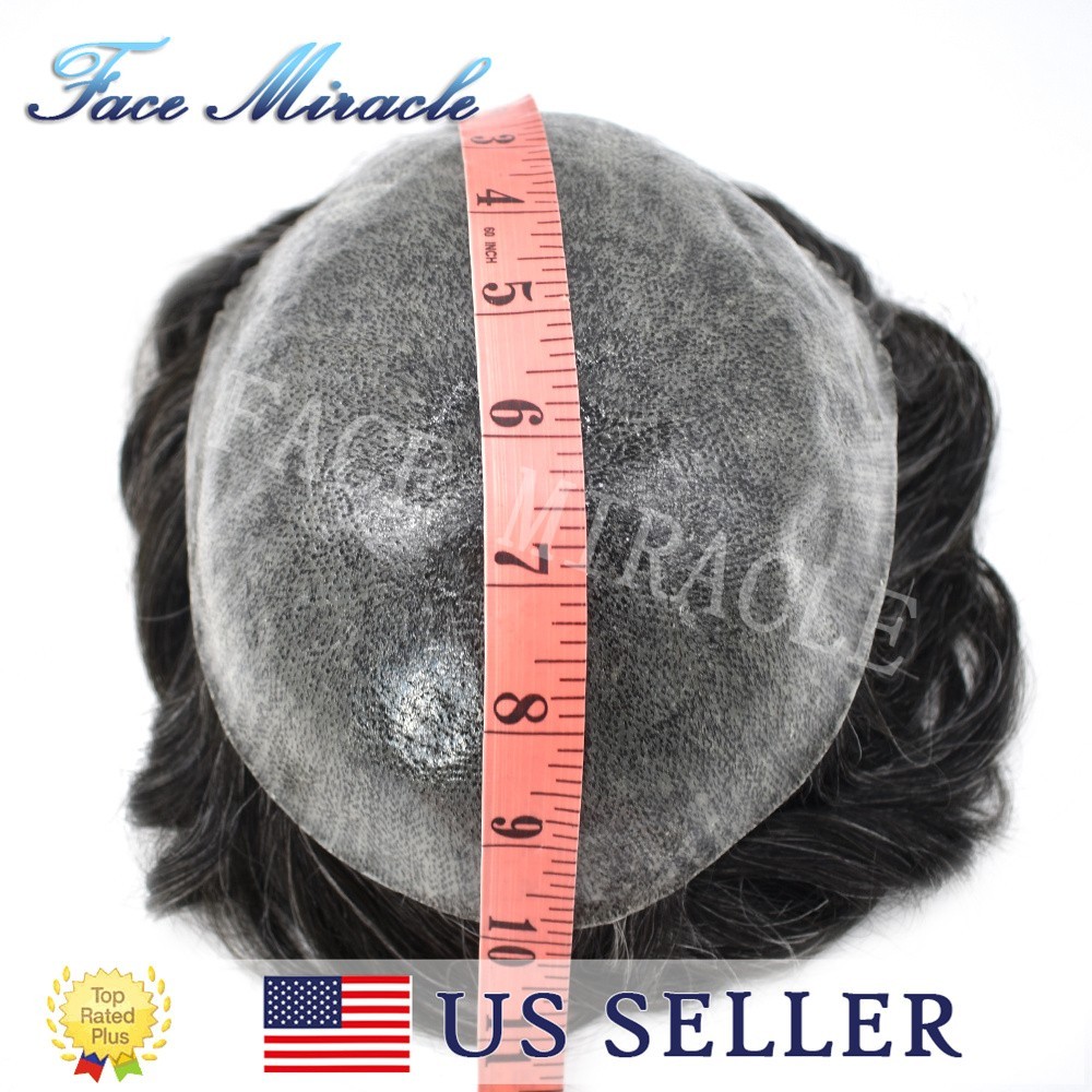 Toupee for Men All Poly Mens Human Hairpieces 0.1MM Thin Skin Hair Replacement