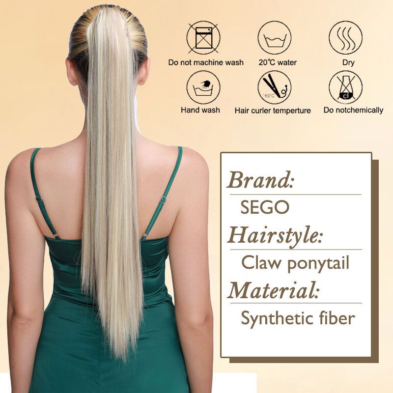 Real Thick Clip In Pony Tail Hair Extensions Claw Clip On Ponytail As Human US