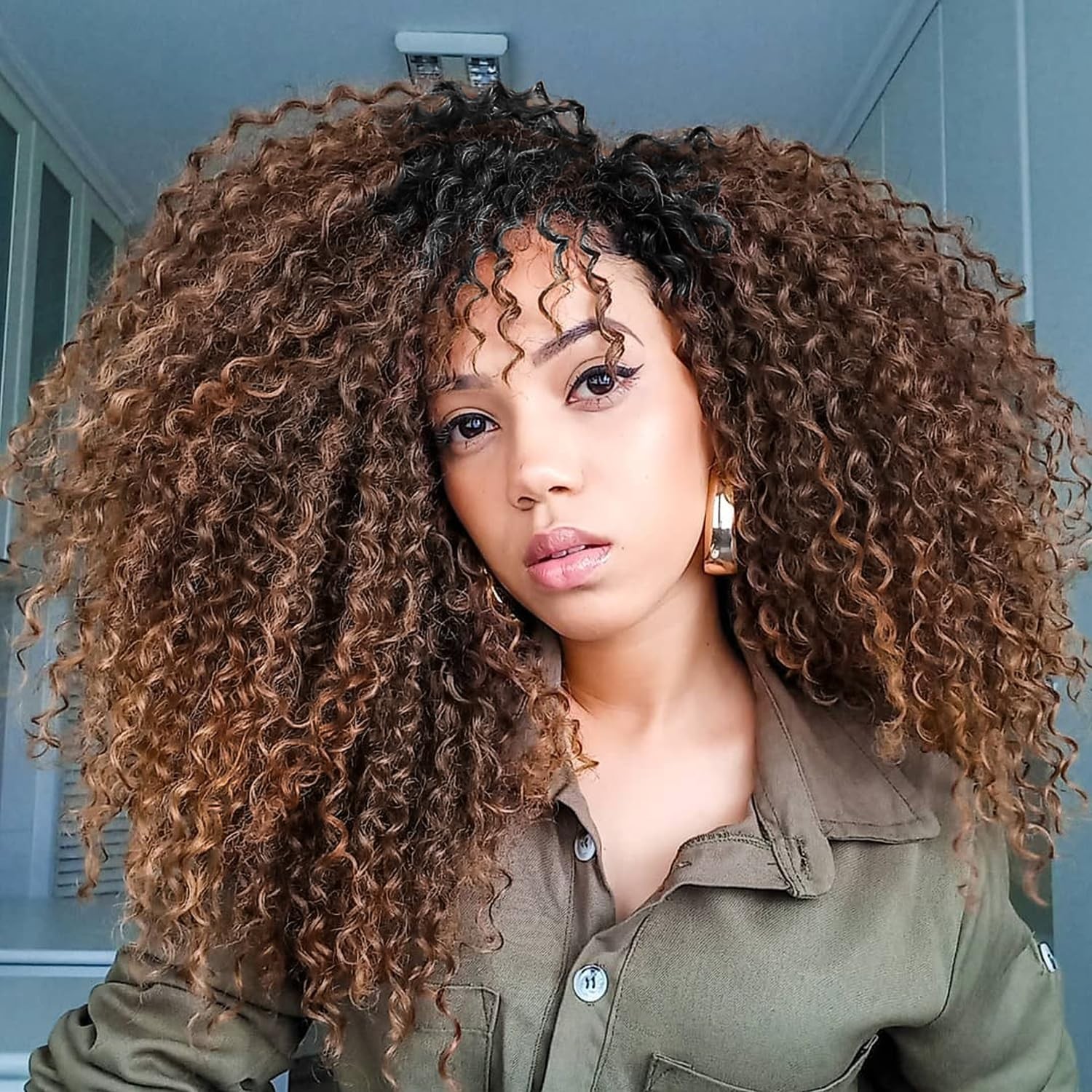 Leeven 8″ Micro Curly Crochet Hair 8 Pack Pre Looped Kinky Extensions