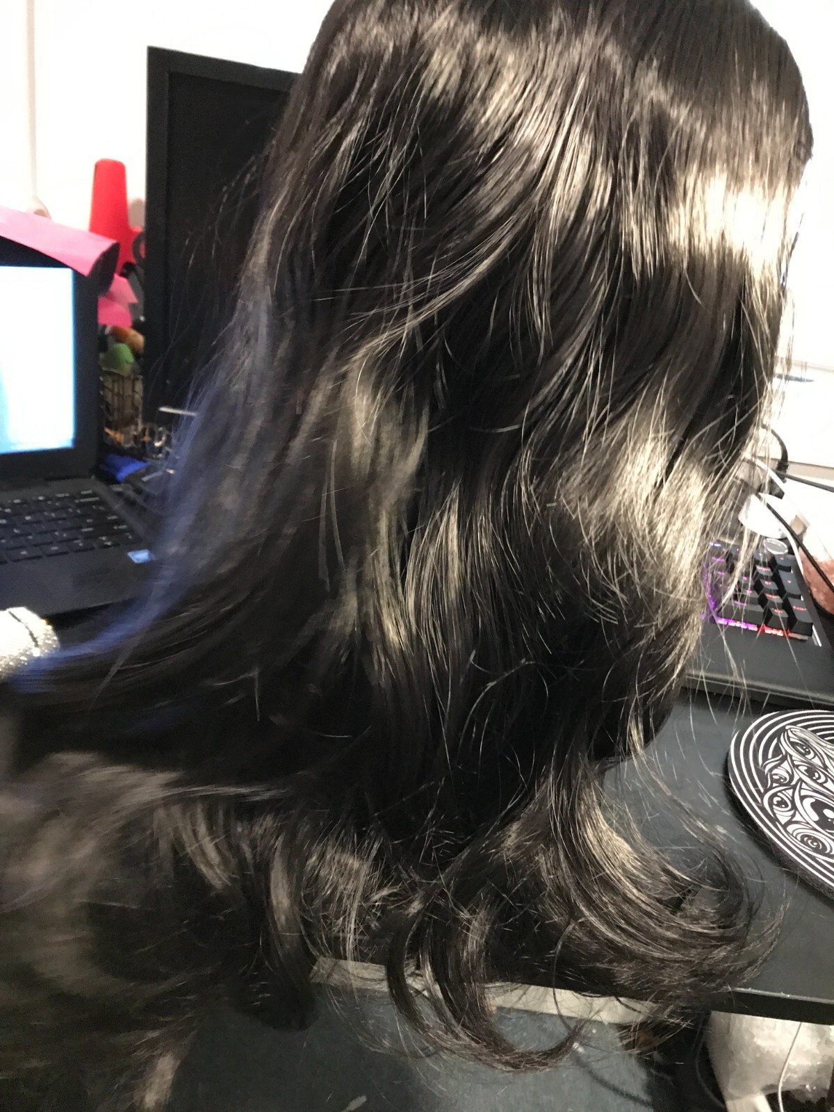 Long Women Curly Wavy Wig Hair Cosplay Casual Wig Black