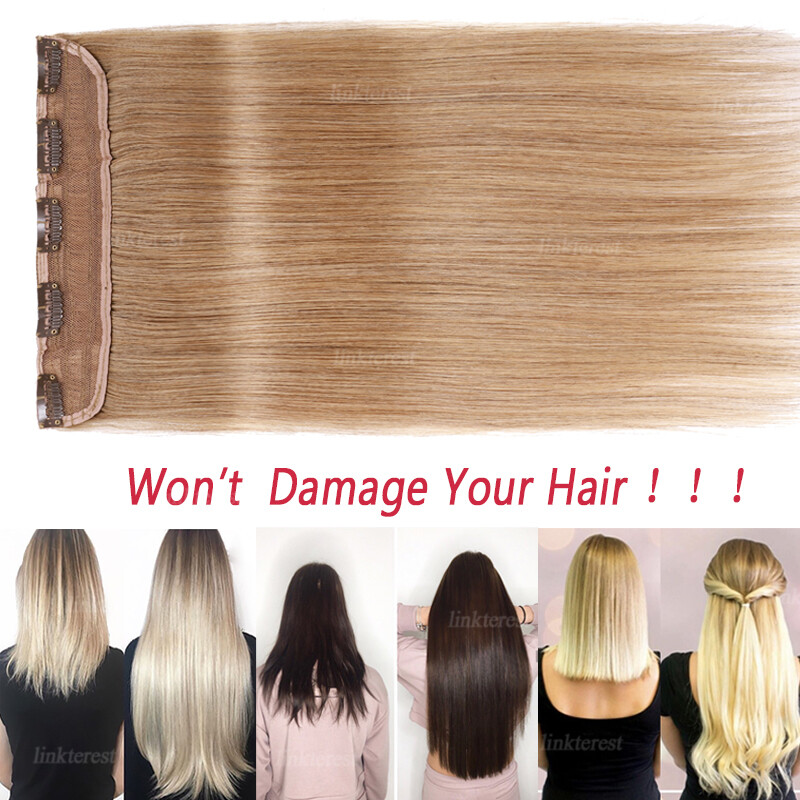 Thick One Piece 100% Remy Hair Clip in Real Human Hair Extensions 3/4 Full Head