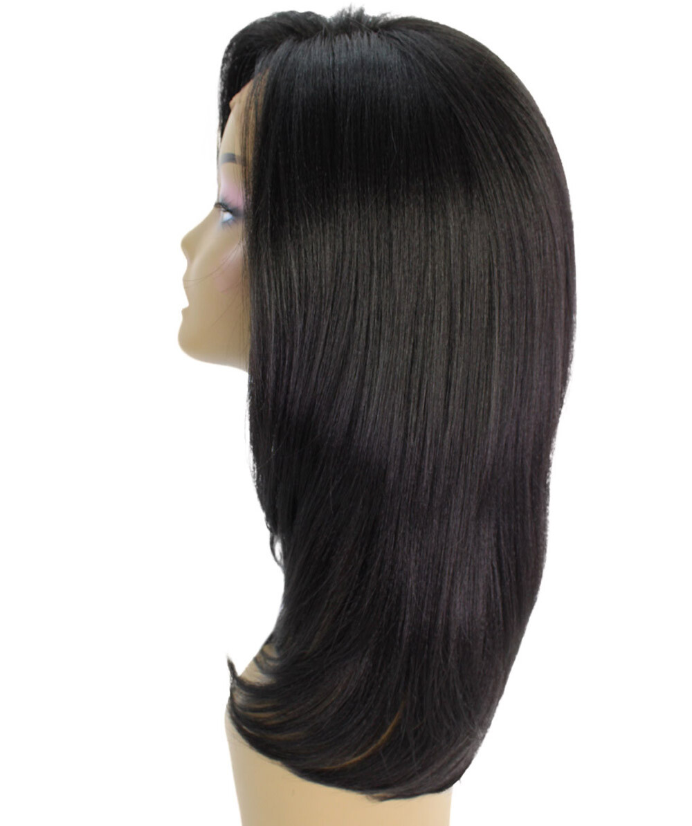 LUXLUXE Valona Straight 20 in 4X4 Hand Tied Lace Front Wig, Natural Black