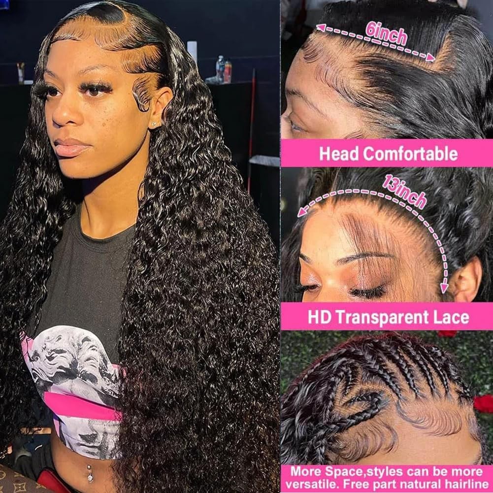 Leximi 26 Inch 13X6 Lace Front Wigs Human Hair 200 Density 13X6 Hd Full Lace