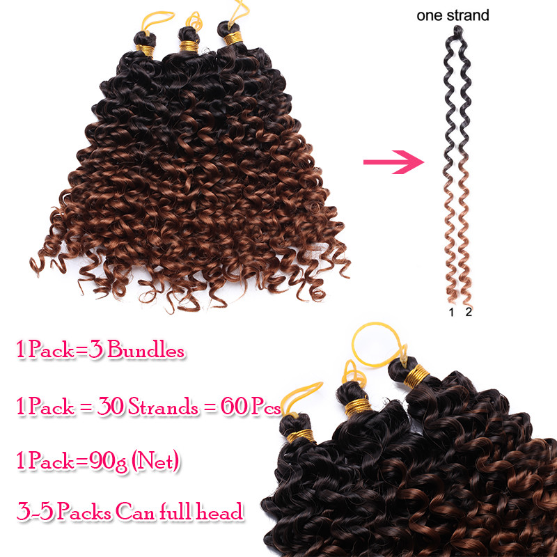 Curly Kinky Deep Wave 3 Bundle Thick Afro Crochet As Human Hair Brazilian 90g US