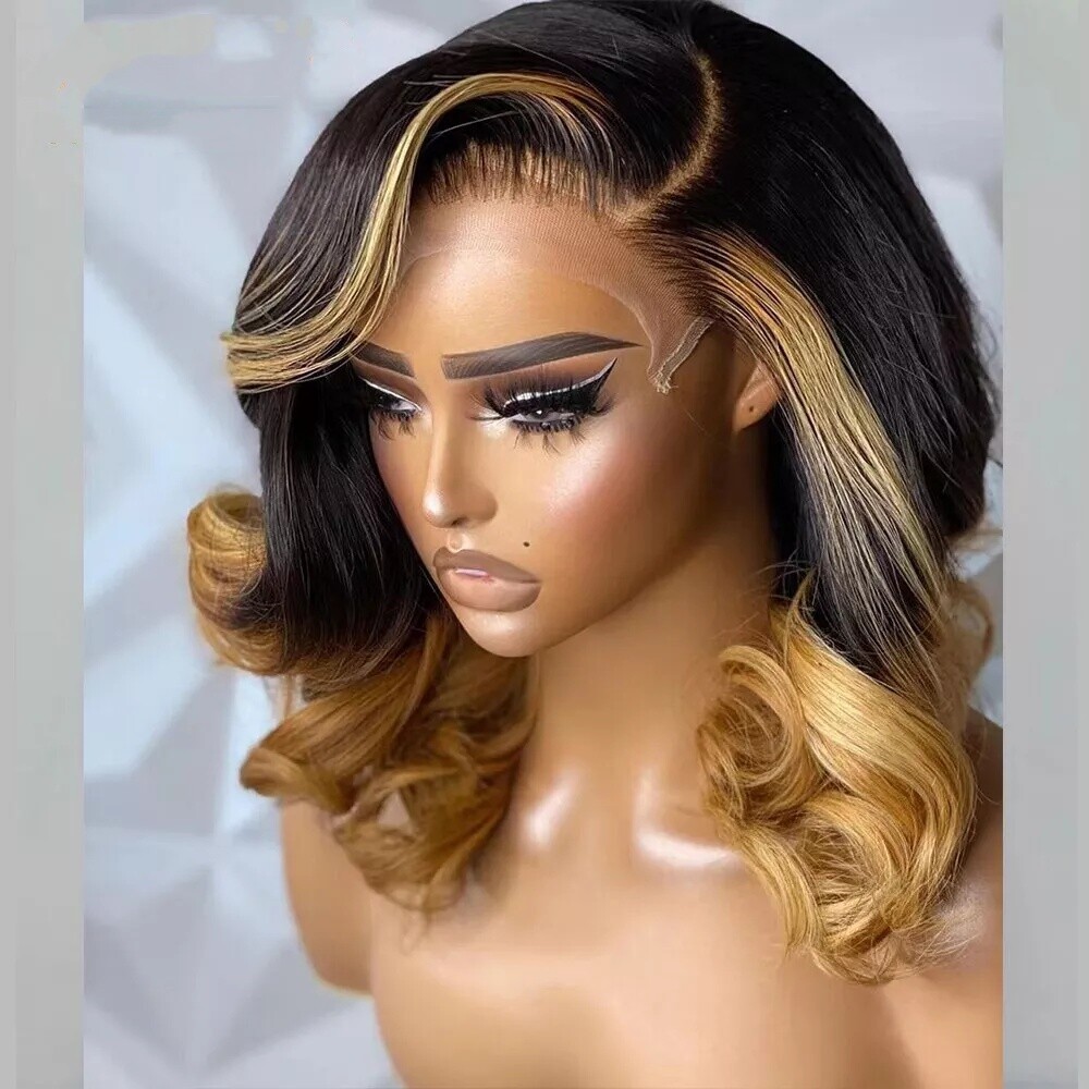Body Wave Short Bob Lace Closure Wig 100% Human Hair Wigs fro Women
