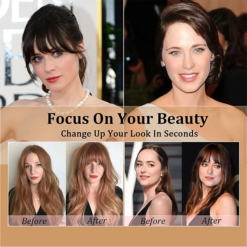 Thin/Thick Fringe Bangs Hair Clip-in Real AS Human Hair Extensions Front Piece