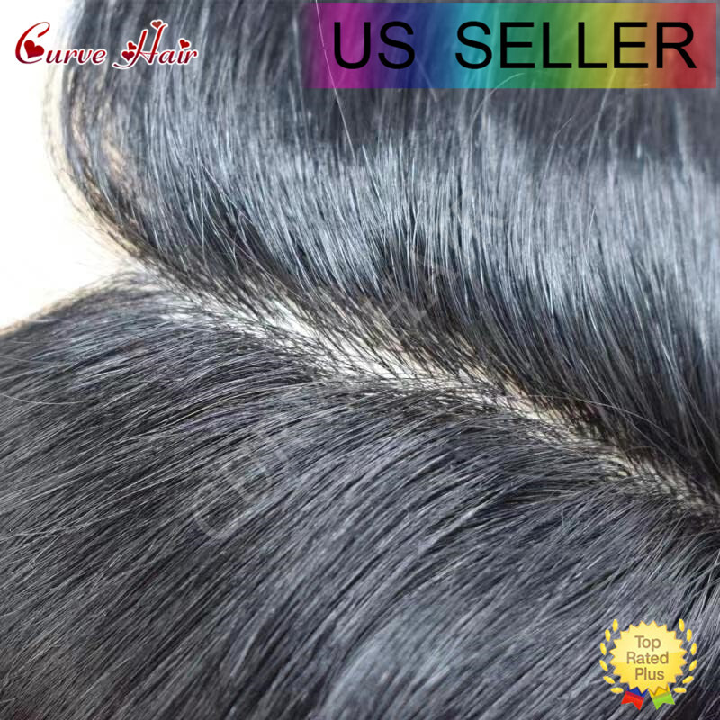 50+ Color Men Toupee Hair Replacement System Full Poly Thin Skin Human HairPiece