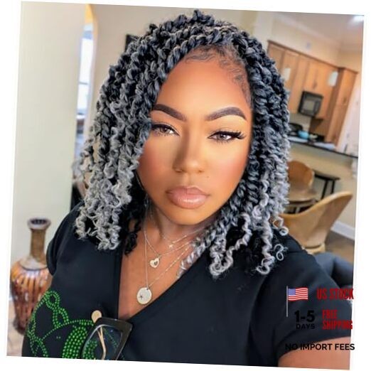 Pre-twisted Passion Twist Hair 10 Inch 8 packs Short Passion Twist Crochet