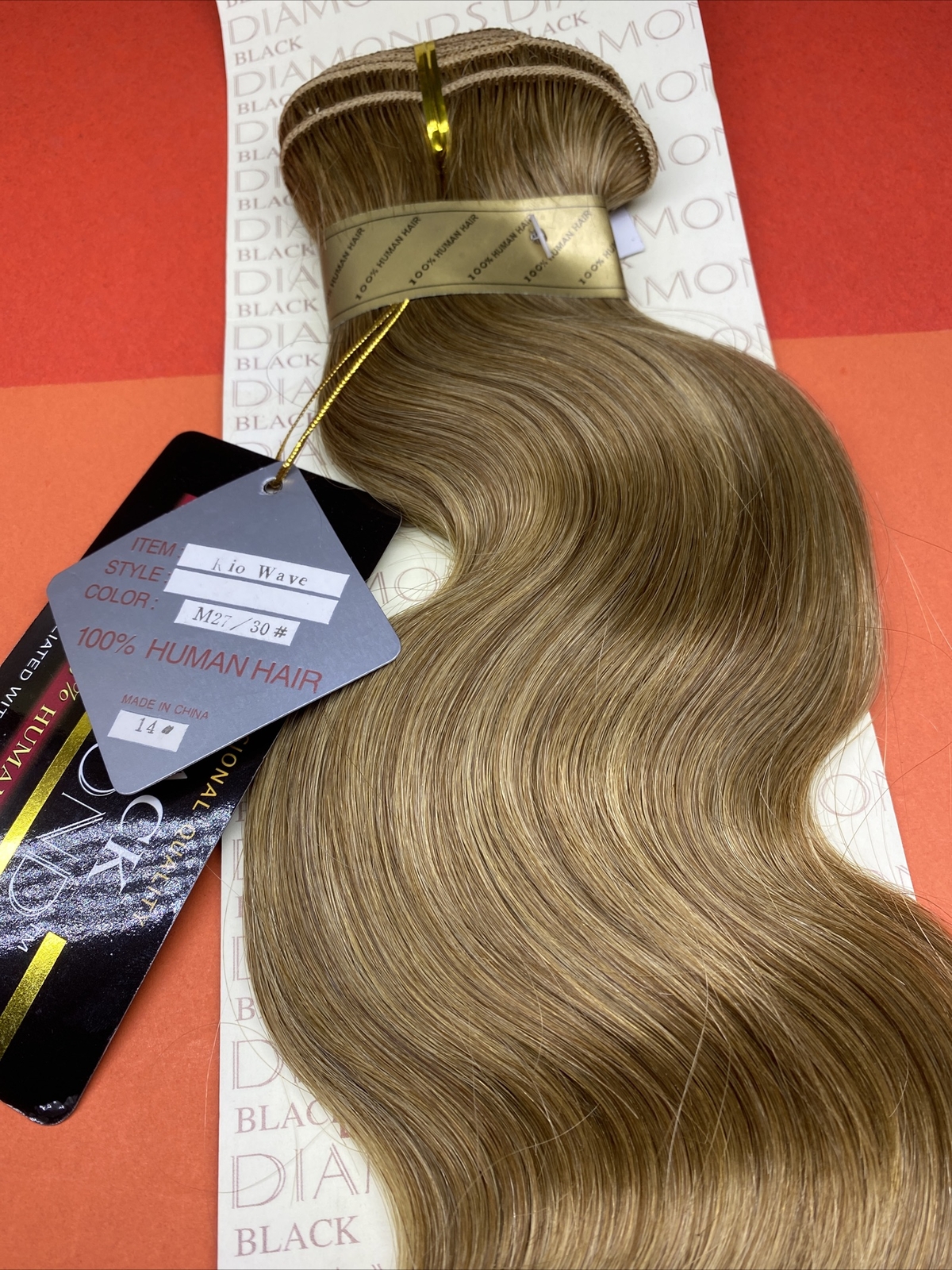 BLACK DIAMOND Human Weave Hair_RIO_WAVE_14″_#M27/30