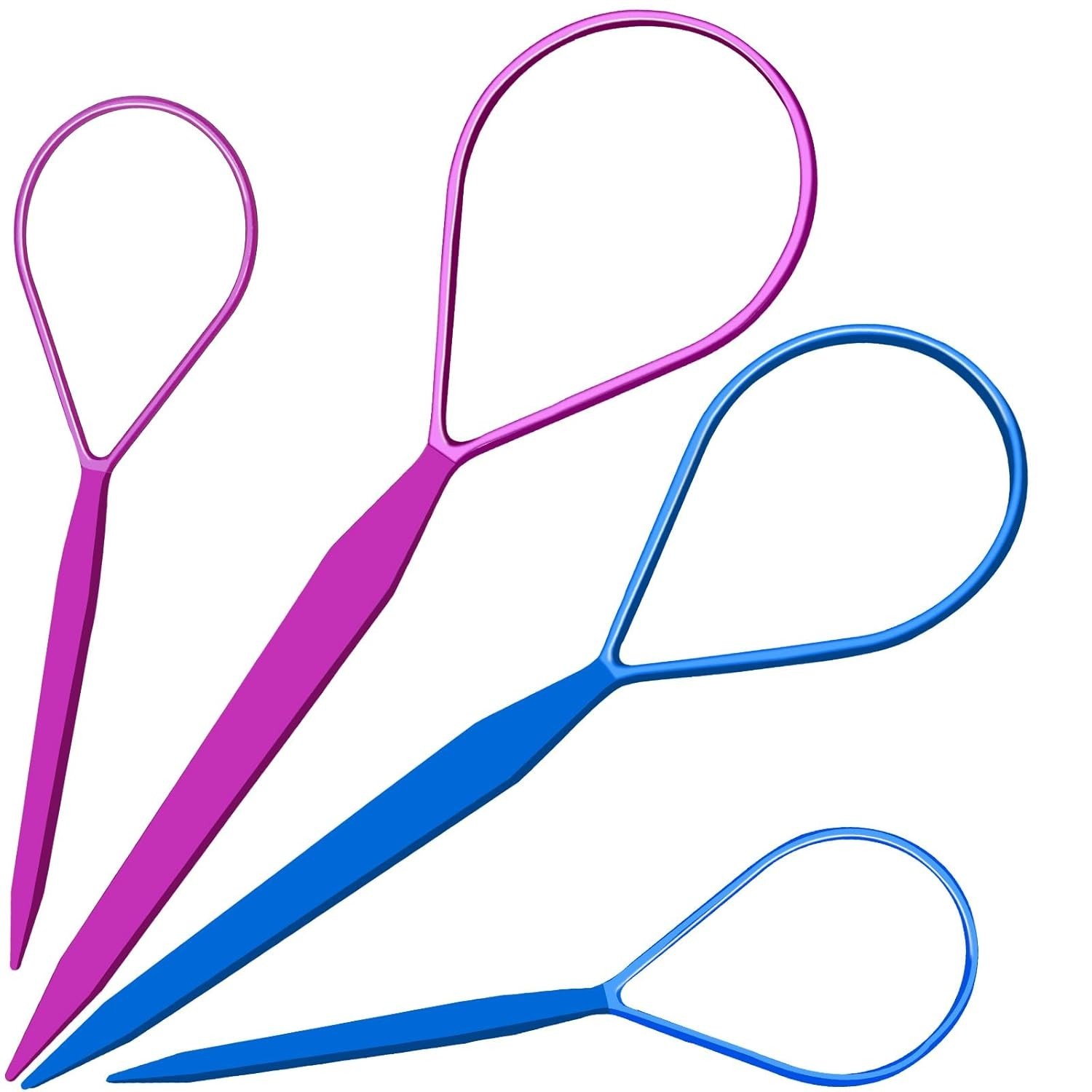 Effortless Hair Braiding: 4pc Purple and Blue Styling Tool Set for Women & Girls