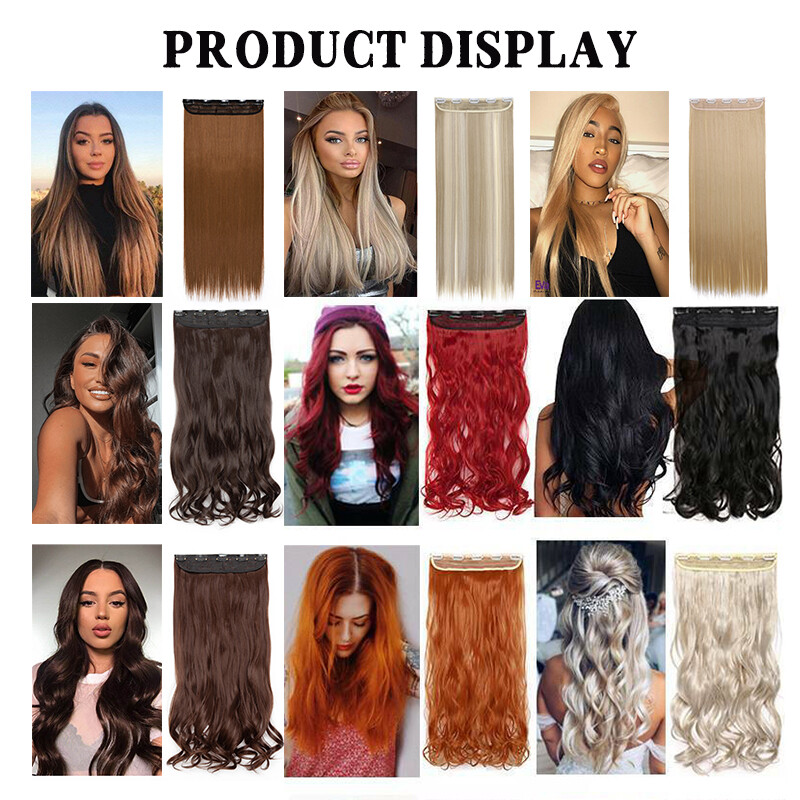 One Piece Full Head Long Thick Clip in Hair Extensions 5 Clips As Human Natural