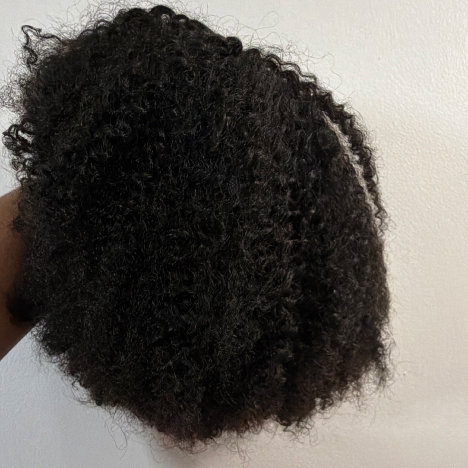Curly Afro Wig Black 100%human Hair ,Elastic Band Classic Cap 1 Women Set