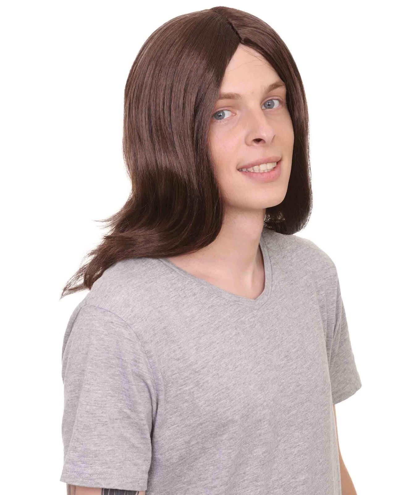 Hollywood Mens Rocker Pop Star Cosplay Wig Premium Breathable Capless Cap HM-214