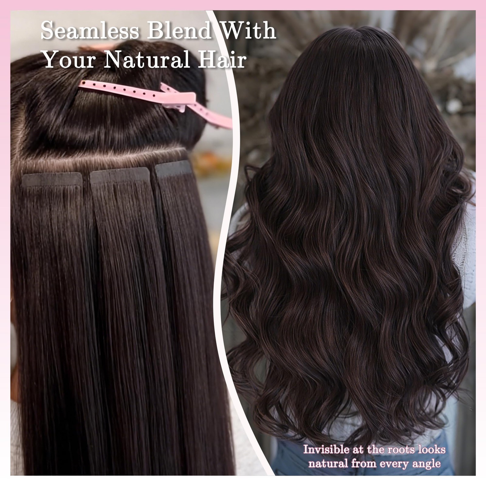 Heapo Tape In Hair Extensions Human Hair 3/8/22 Balayage Brown To Light Brown