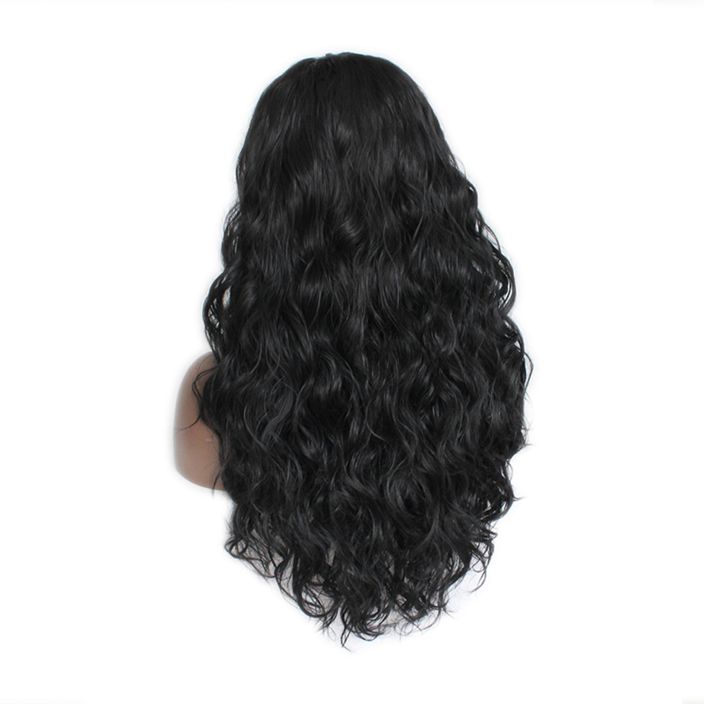 Water Wave Synthetic Lace Front Wig Baby Hair Glueless Heat Resistant Fiber Hair