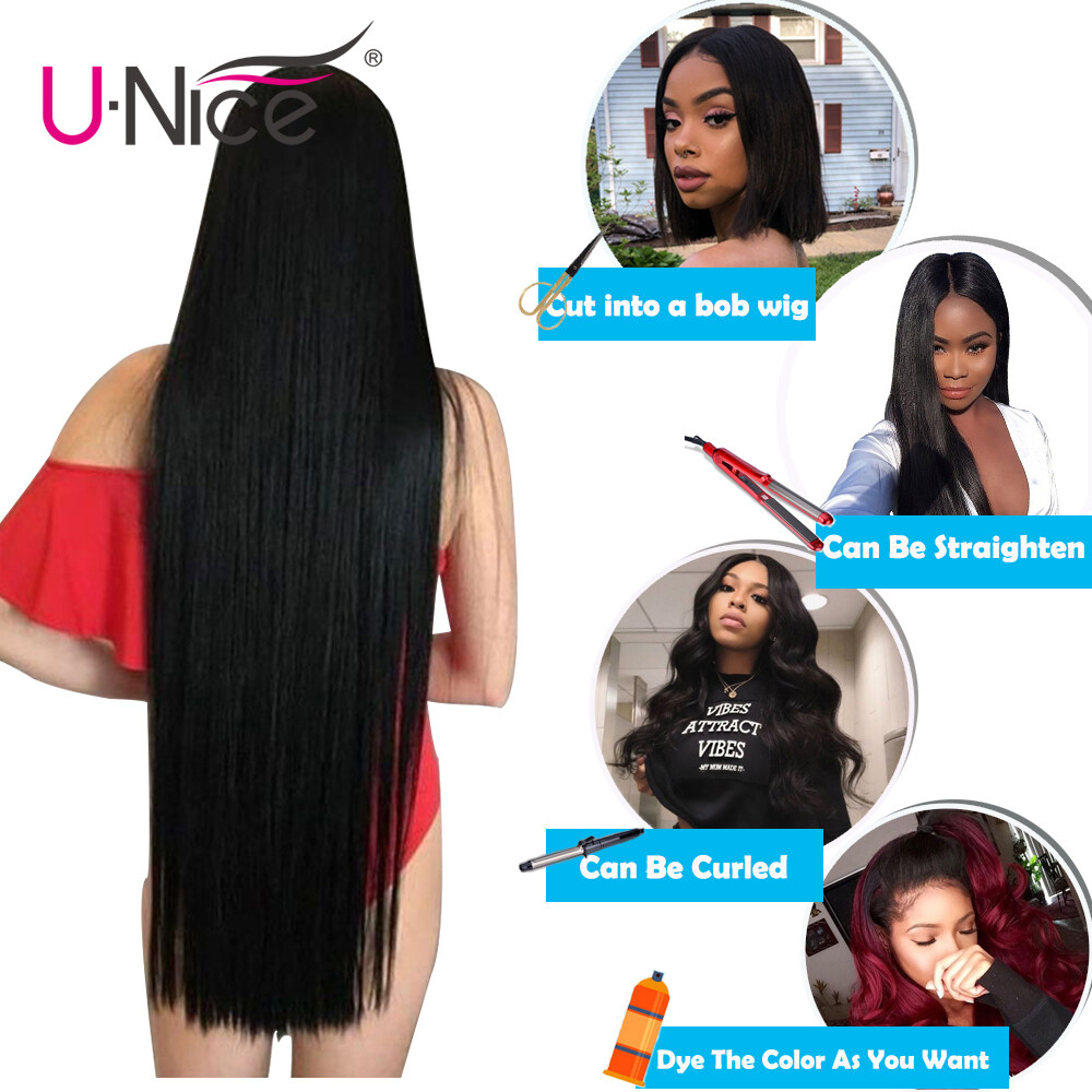 UNice Peruvian Straight 3 Bundles Human Hair Extensions Virgin Hair Weaves Wefts