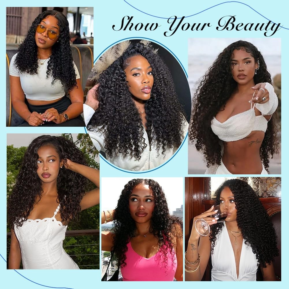 Younsolo Burmese Curly 4 Bundles Human Hair 16 18 20 22 Inch 12A Virgin Water