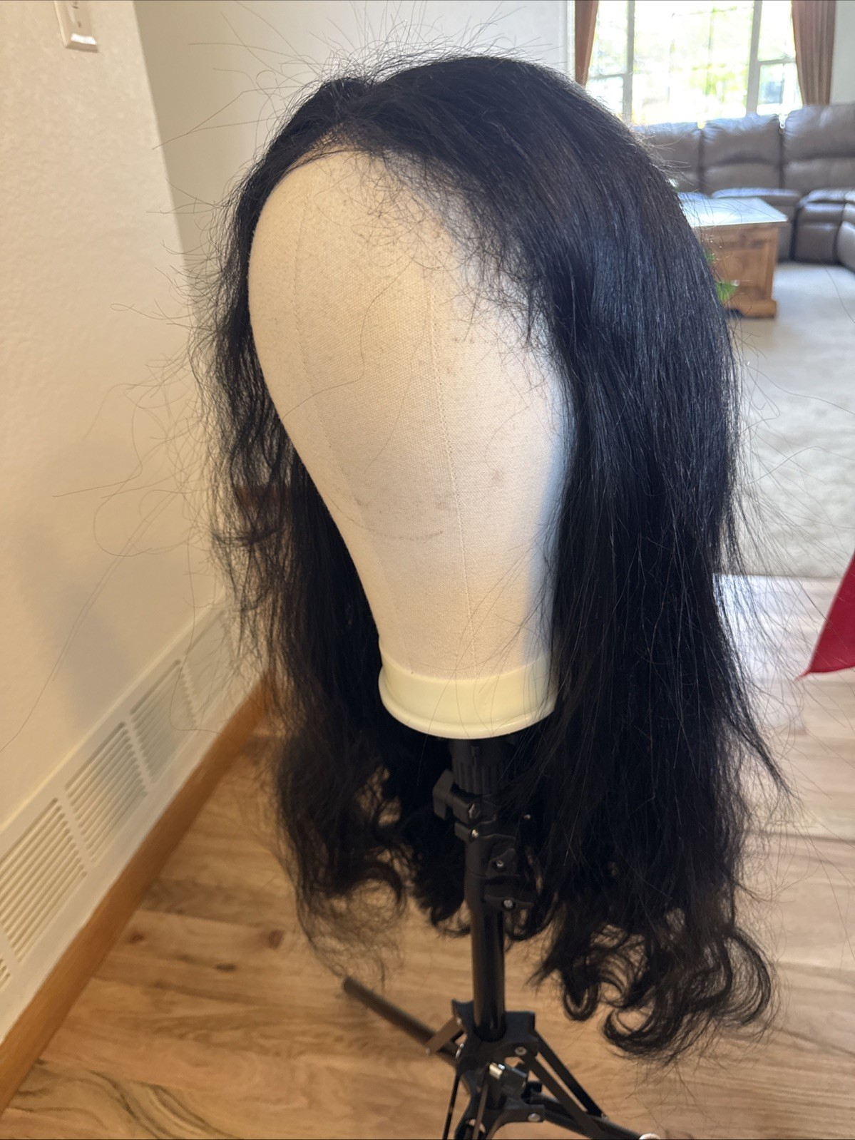 602 Beautiful 28” Human Blend Lace Front Very Soft Black Wavy