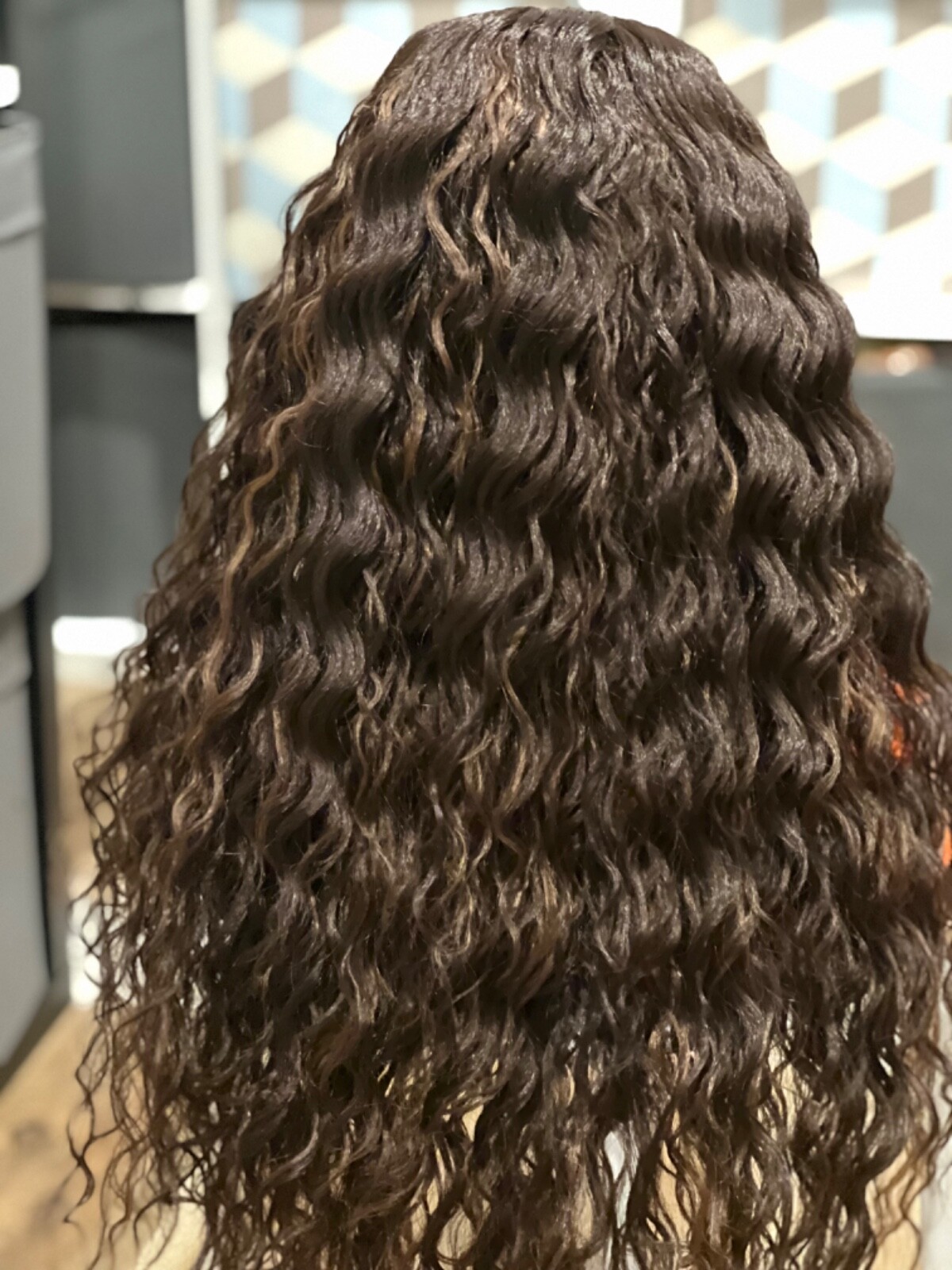 Braided wig. Handmade Cornrow wig with Curly Tips. Length Is 24”long