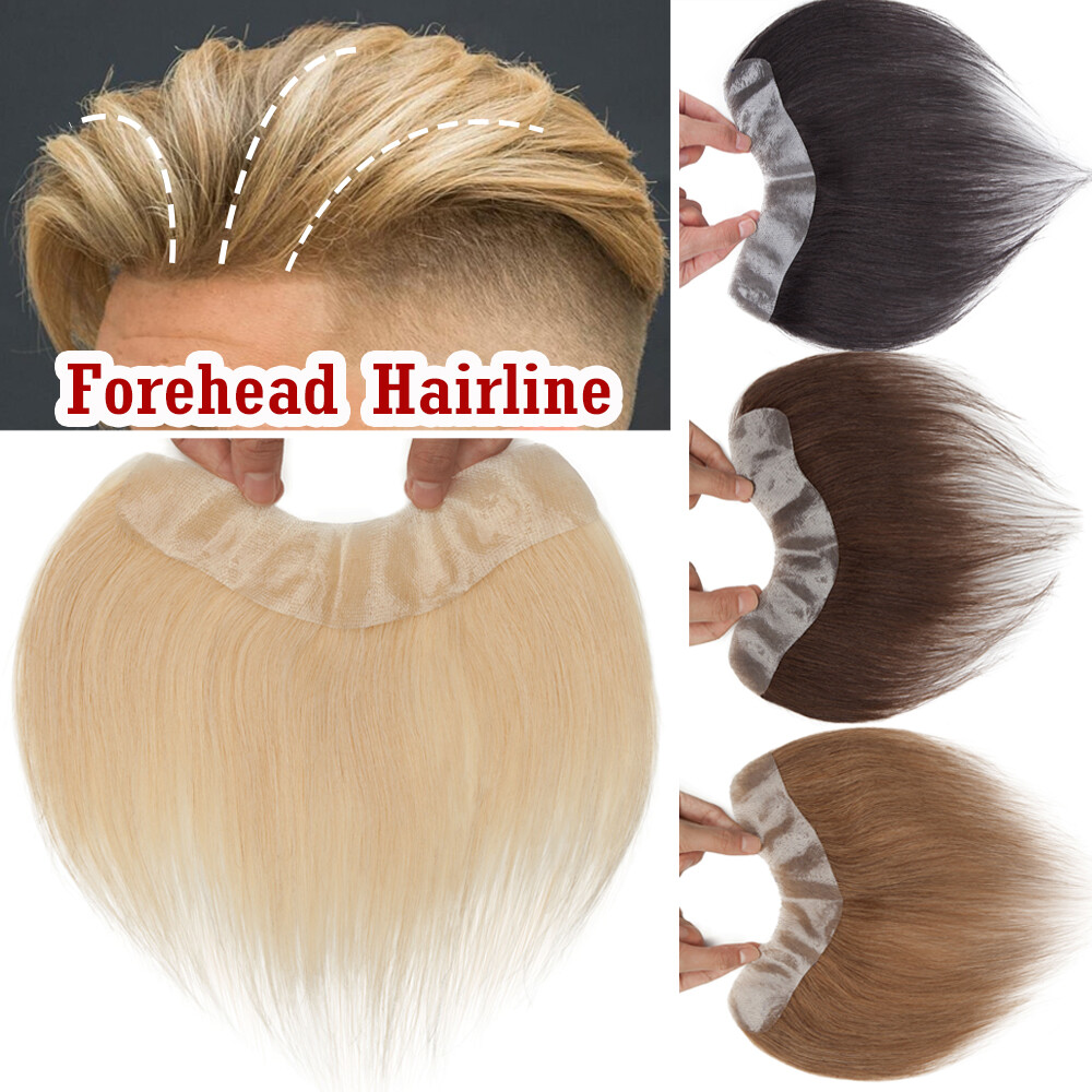 Lace/PU Around Toupee Replacement Systems Wig For Man Virgin Human Hair Piece US