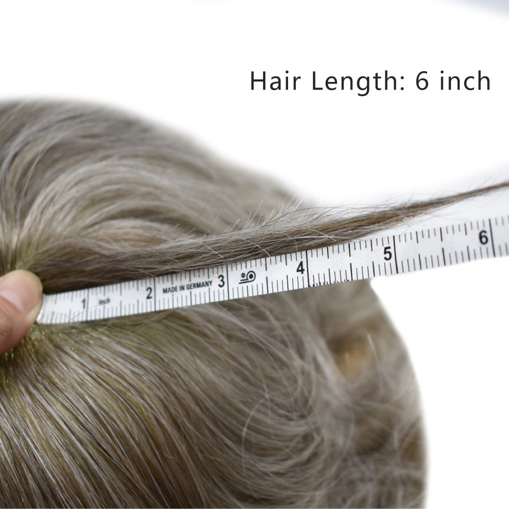 Mens Toupee Hairpiece Swiss Welded Mono Lace Wig for Men Hair System Replacement