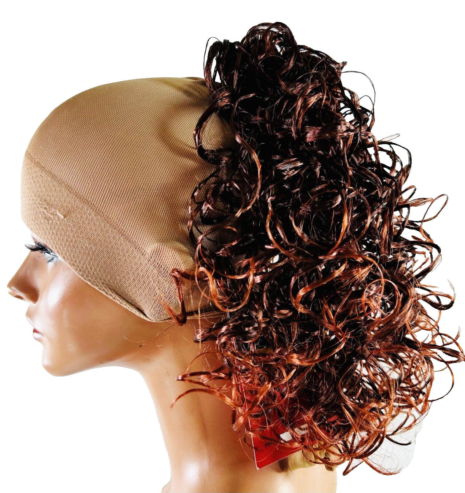 Nina Collection Women’s Short Curl Pony Tail Claw Clip-In Wig 9 inches, Burgundy